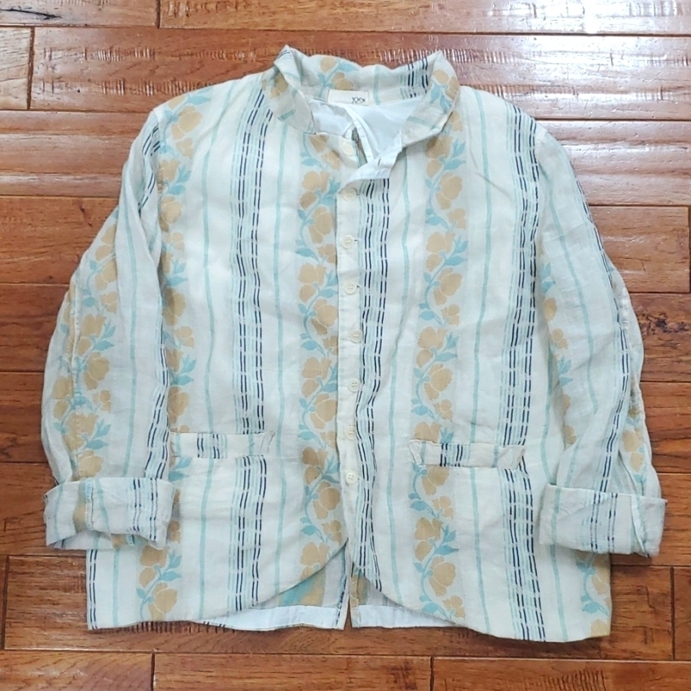 CP Shades Linen Blend Dree layered Jacket